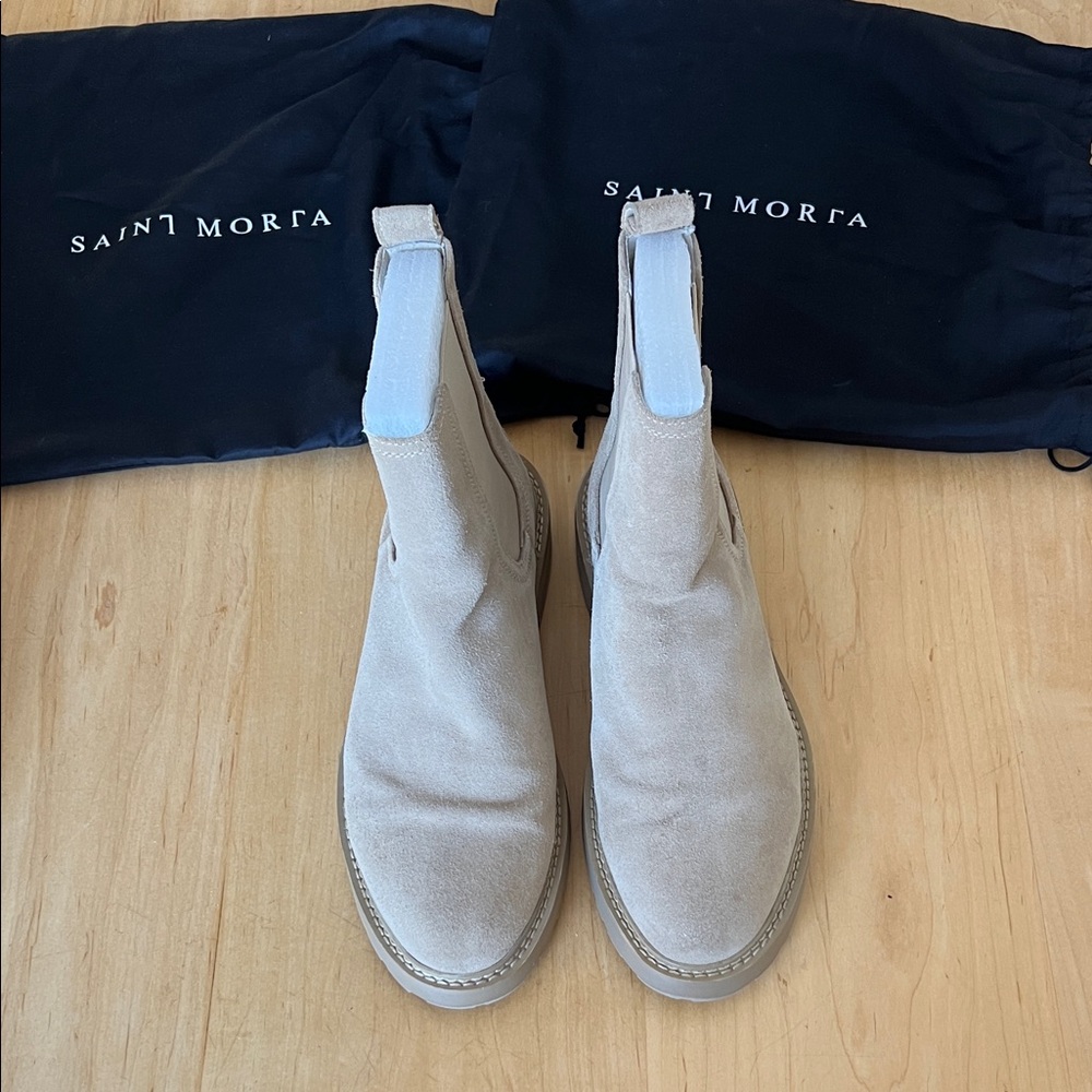 Saint Morta Men's Suede Chelsea Boots - Cream